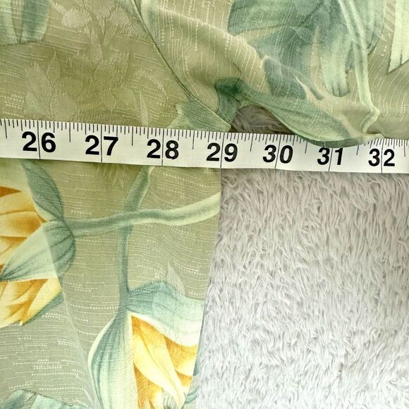 Tommy Bahama Mens XXL Silk Shirt Gray Floral Banana Leaf Aloha Camp Relaxed Fit - Picture 5 of 10